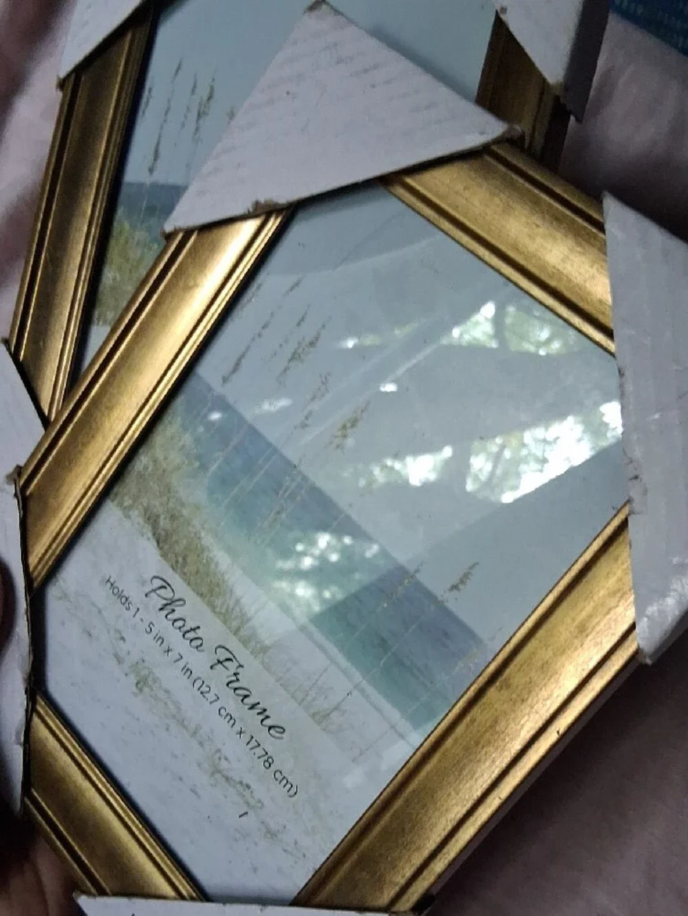 NWT! Set of Two Gold Colored Photo Frames